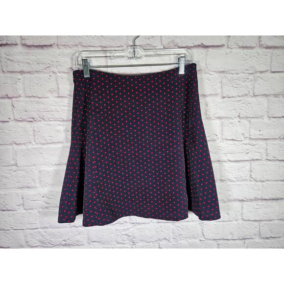 The Limited Womens Skirt Navy Blue Red Dot Mini A-Line Skirt Size Small Lined - Picture 3 of 7